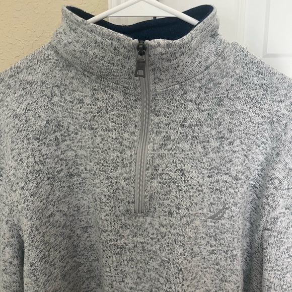 Nautica Men's Heather Gray Zip-Up Sweater - Picture 2 of 5